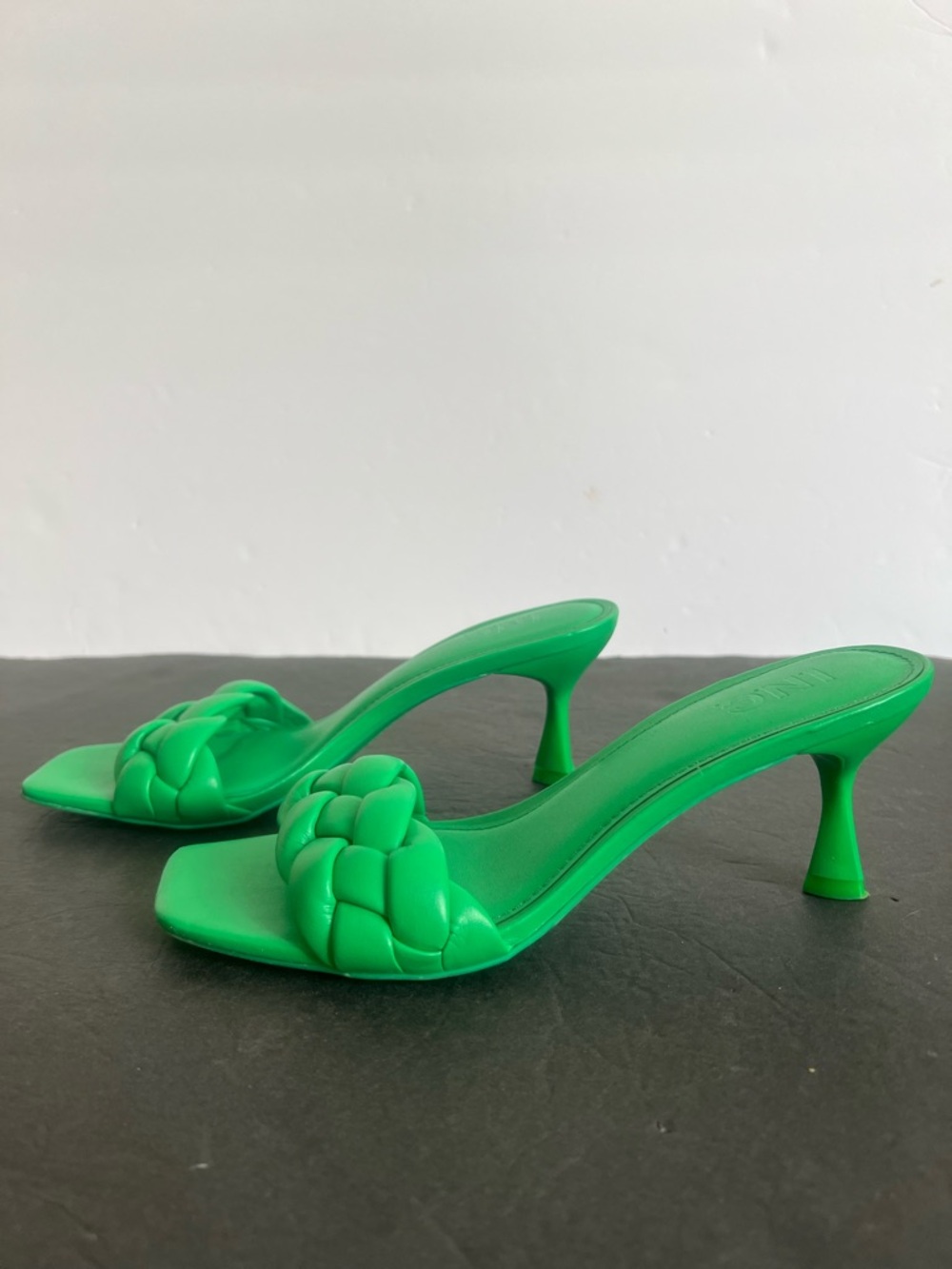 INC Green Braided Slide Heels, 7M